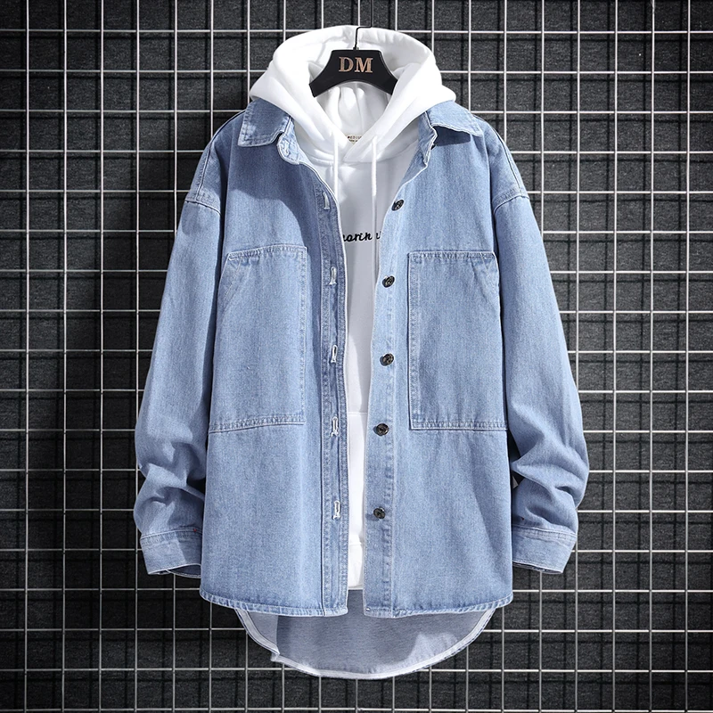 

Men's spring jacket harajuku Outerwear Windbreaker baseball varsity Denim jackets Coat clothing