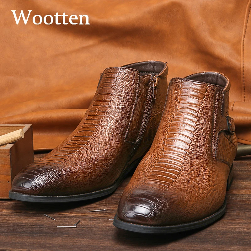 40-46 Brand  Men boots Warm Plush Ankle vintage High Quality Comfortable vogue Warmest winter shoes | Обувь