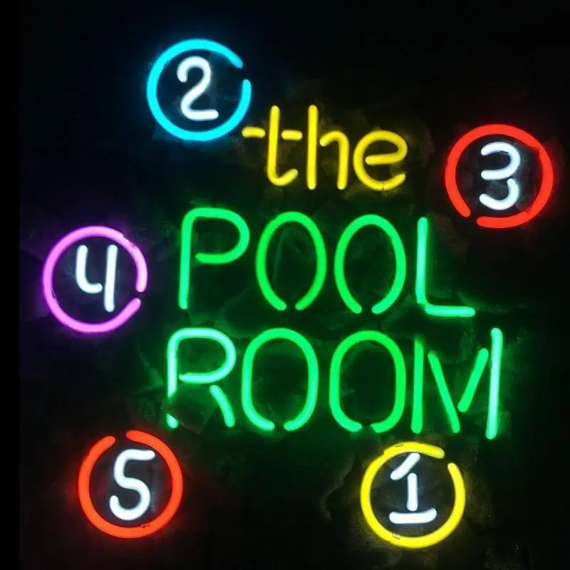 Стеклянная неоновая светосветильник вывеска для комнаты в бассейне под