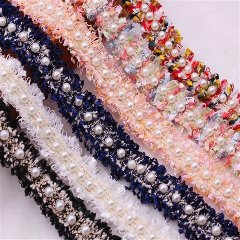 Жемчужные бусины кружевной воротник отделка бисером кружево полоса лента бант