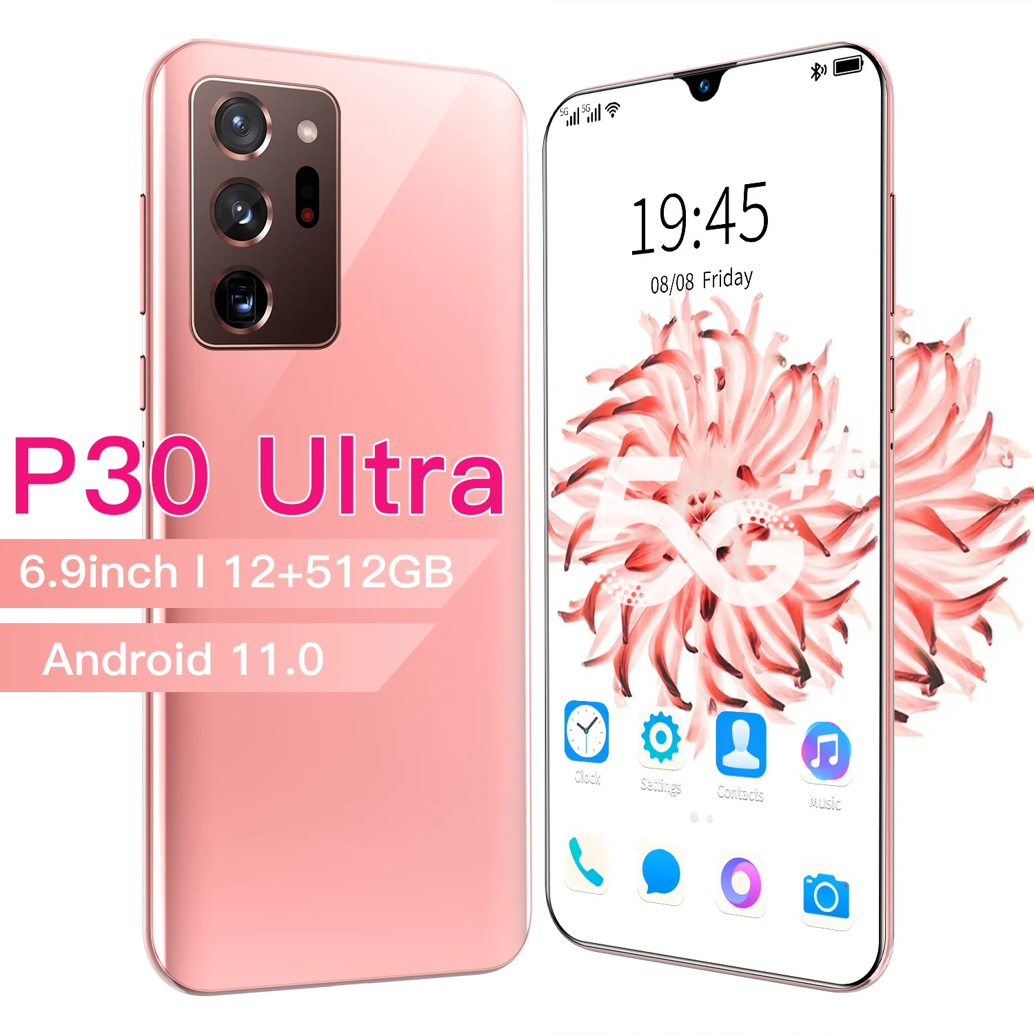

Global Version 2021 P30Ultra Andriod 5G Smart Phone 6.9 Inch Drop Screen Andriod 11 Fingerprint ID 5800mAh 10 Core Mobile Phone