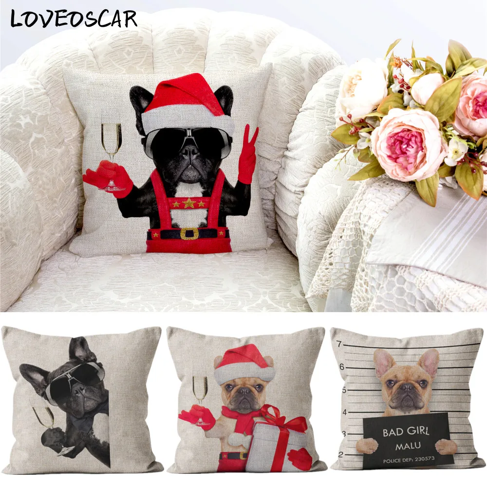 Fanny Cute Dog Santa Cruz Pug французский британский Бульдог Наволочка на диван декоративный