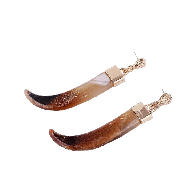 Earings Round Brinco Pendientes Trendy Zinc Alloy Promotion Fine Jewelry Long Earrings 2018 New Women Horns Acrylic Female Punk | Украшения