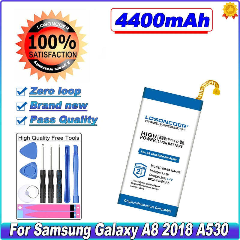 Аккумулятор емкостью 4400 мАч для Samsung Galaxy A8 2018 A530 EB-BA530ABE A530F SM-A530 A530K A530L A530S A530W A530N/DS