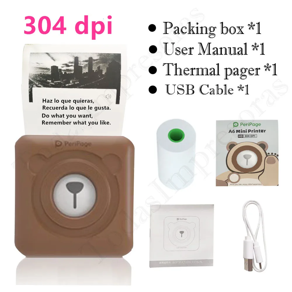 Оригинальный Peripage 304 точек/дюйм Мини карманный принтер Bluetooth A6 термальный
