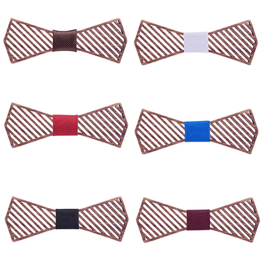 Новые полосатые деревянные бабочки-галстуки для мужчин галстук-бабочка полый