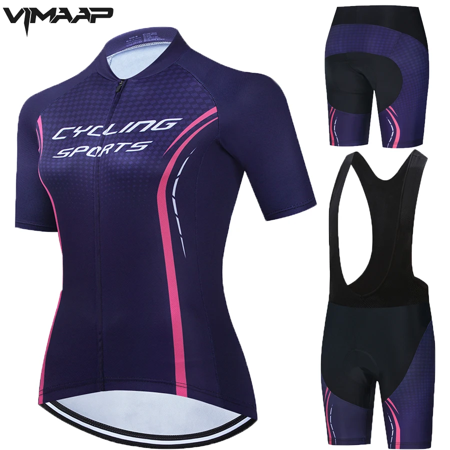 

VIMAAP Short Sleeve Women Cycling Jerseys set Breathable Mountain Bike Clothes Women Bicycle Cycling Clothing Ropa Ciclismo