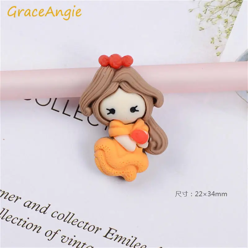 GraceAngie 10 шт. смолы мультфильм очарование принцессы Детские аксессуары для волос DIY