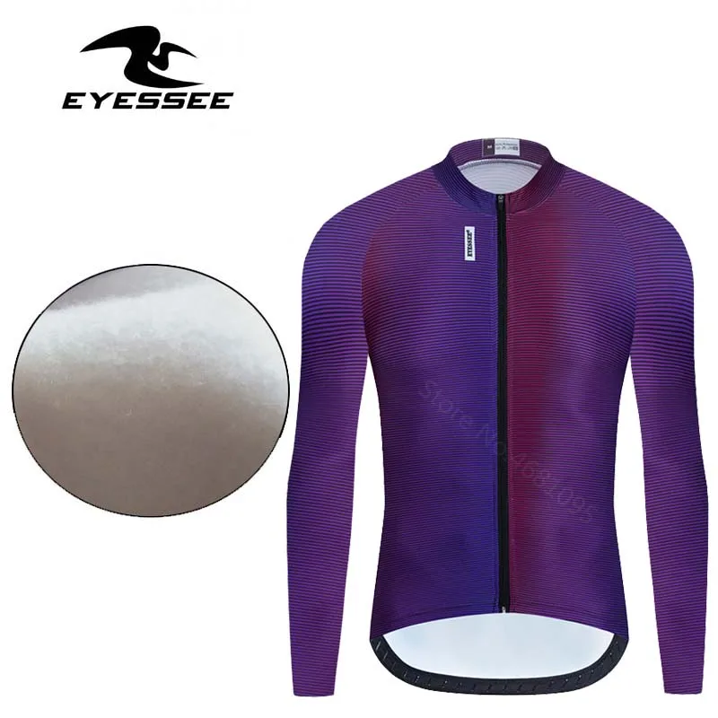 

EYESSEE NEW Top Quality Pro Cycling Thermal Fleece Winter Cycling Jerseys Long Sleeve Bike Wear Ropa Ciclismo Cycling Clothing