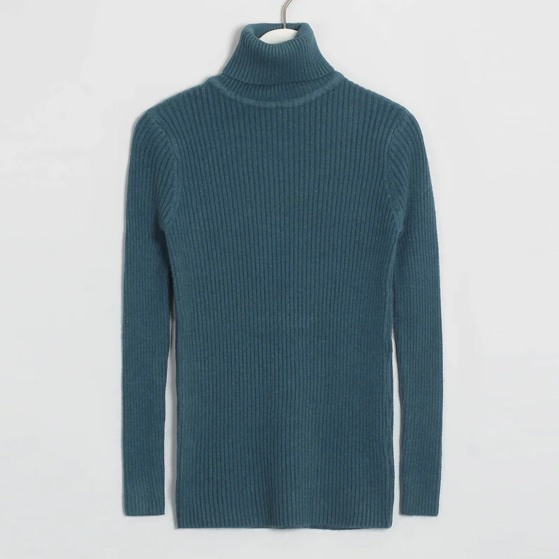 Peacock Blue Wixra Женские повседневные кофты с длинным рукавом свитшот толстовка база базовая тренды повседневная Осень-весна зима Пуловер водолазка тёплая - Цвет: Peacock Blue
