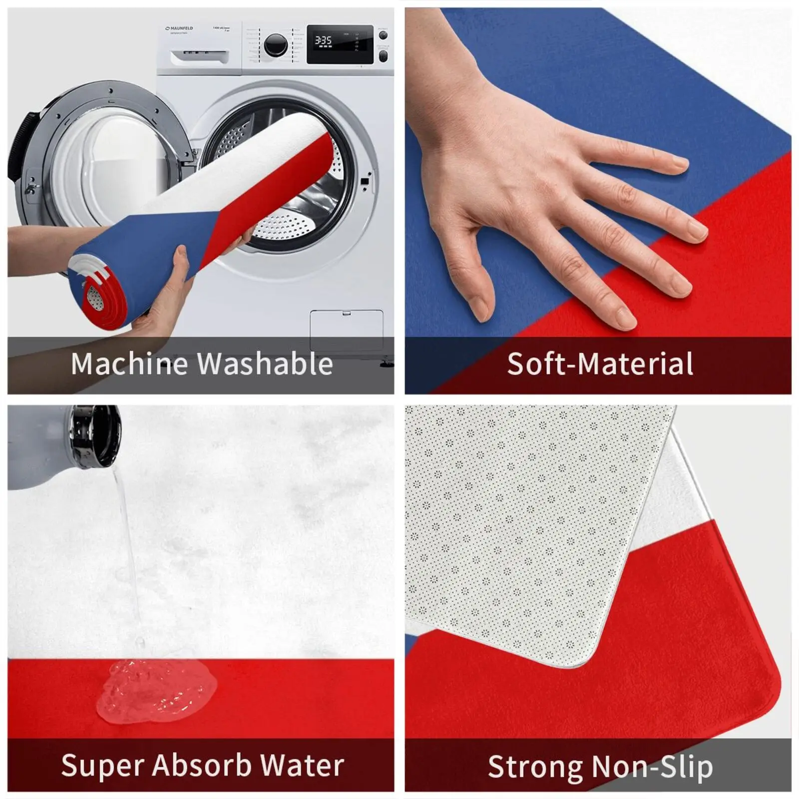 Коврик с флагом Чехии мягкий нескользящий коврик символикой страны - купить по