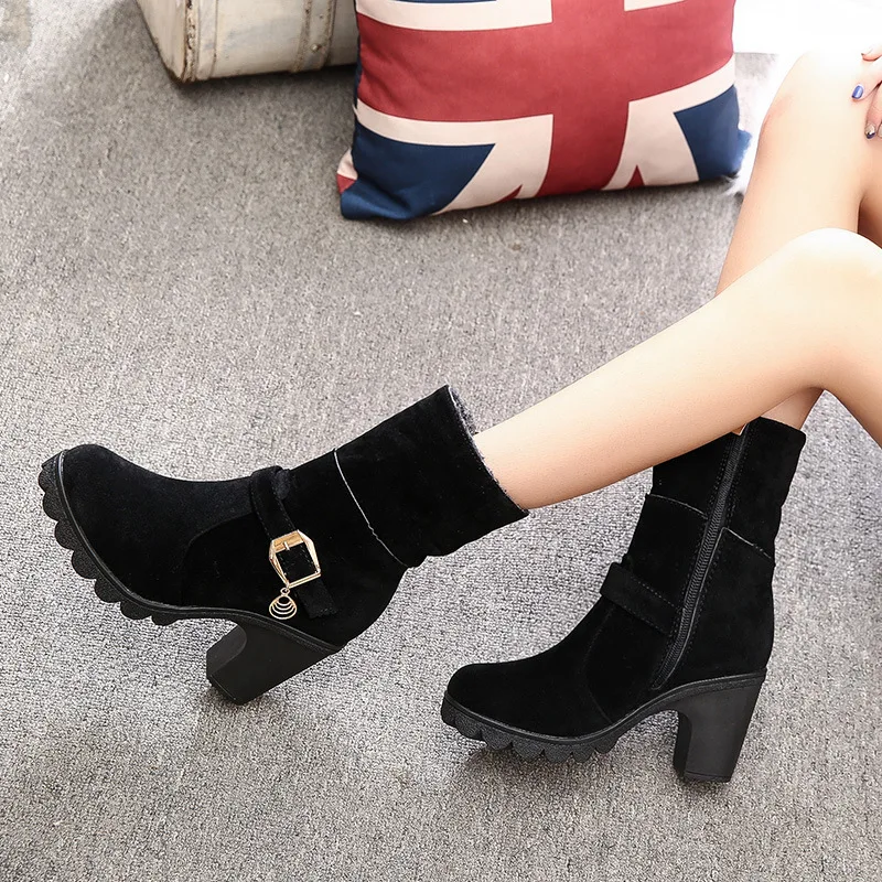 Botas/женские сапоги до колена Рождественская обувь коллекция 2019 года Сезон Зима buty