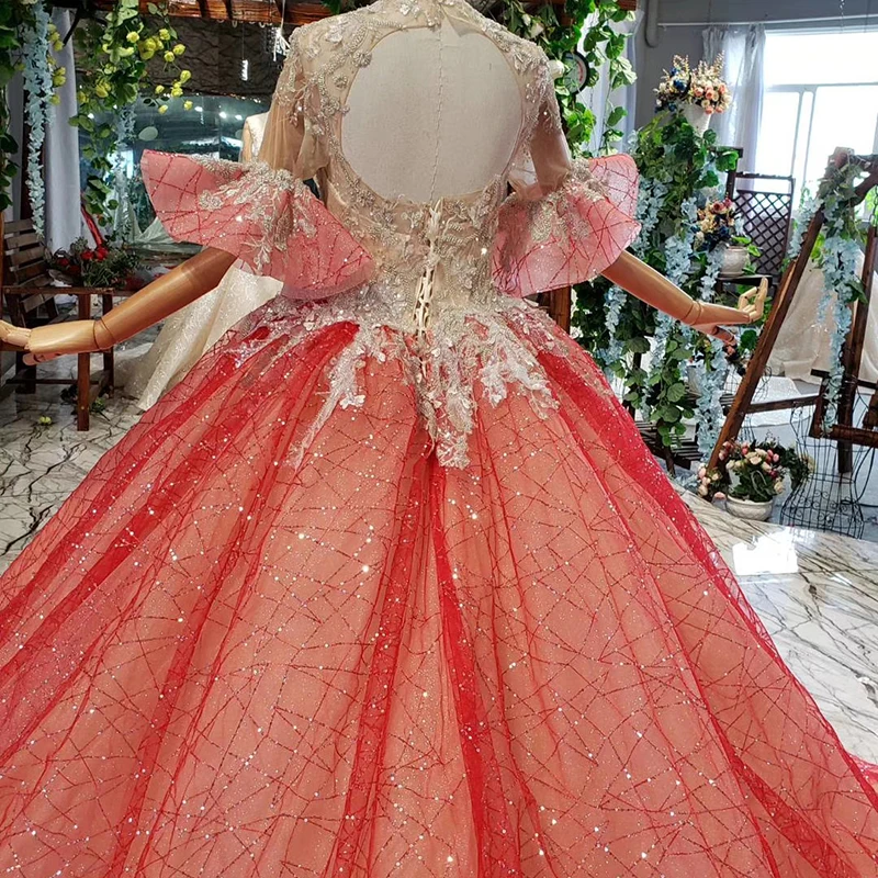 Вечернее платье HTL743 с длинным рукавом бальное блестками вечернее большого