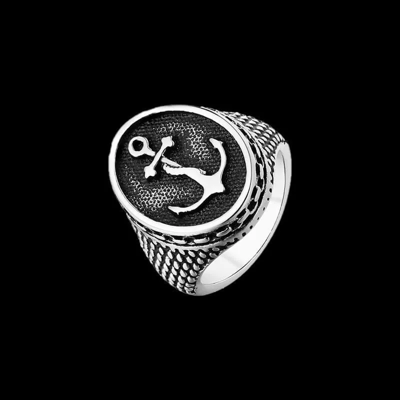 Якорное кольцо из нержавеющей стали 316L мужское байкерское стильное модное