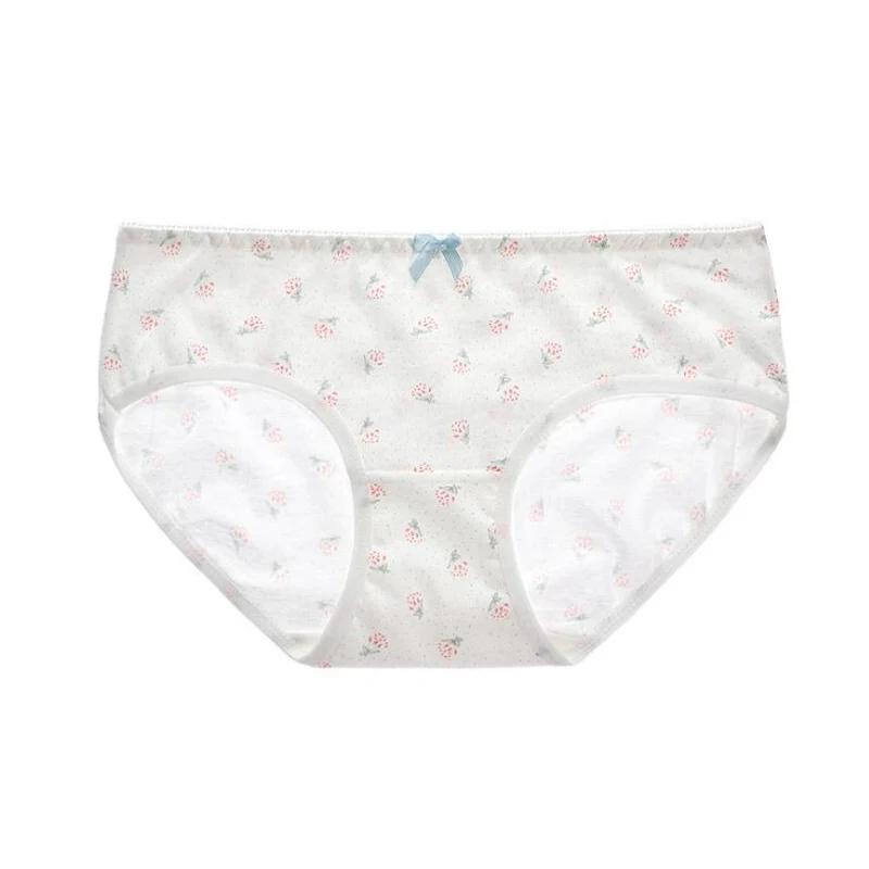 Нижнее белье для девочек 4 шт./лот хлопковые трусики с цветочным принтом мягкое