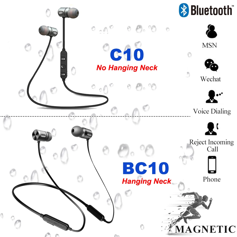 Беспроводные Bluetooth наушники, спортивные магнитные наушники, задняя подвеска, Bluetooth гарнитура для мобильного телефона