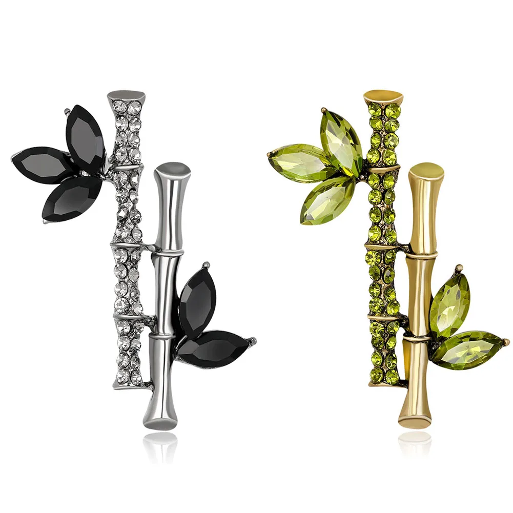 Европейские броши в виде бамбуковых листьев для женщин разноцветная брошь с