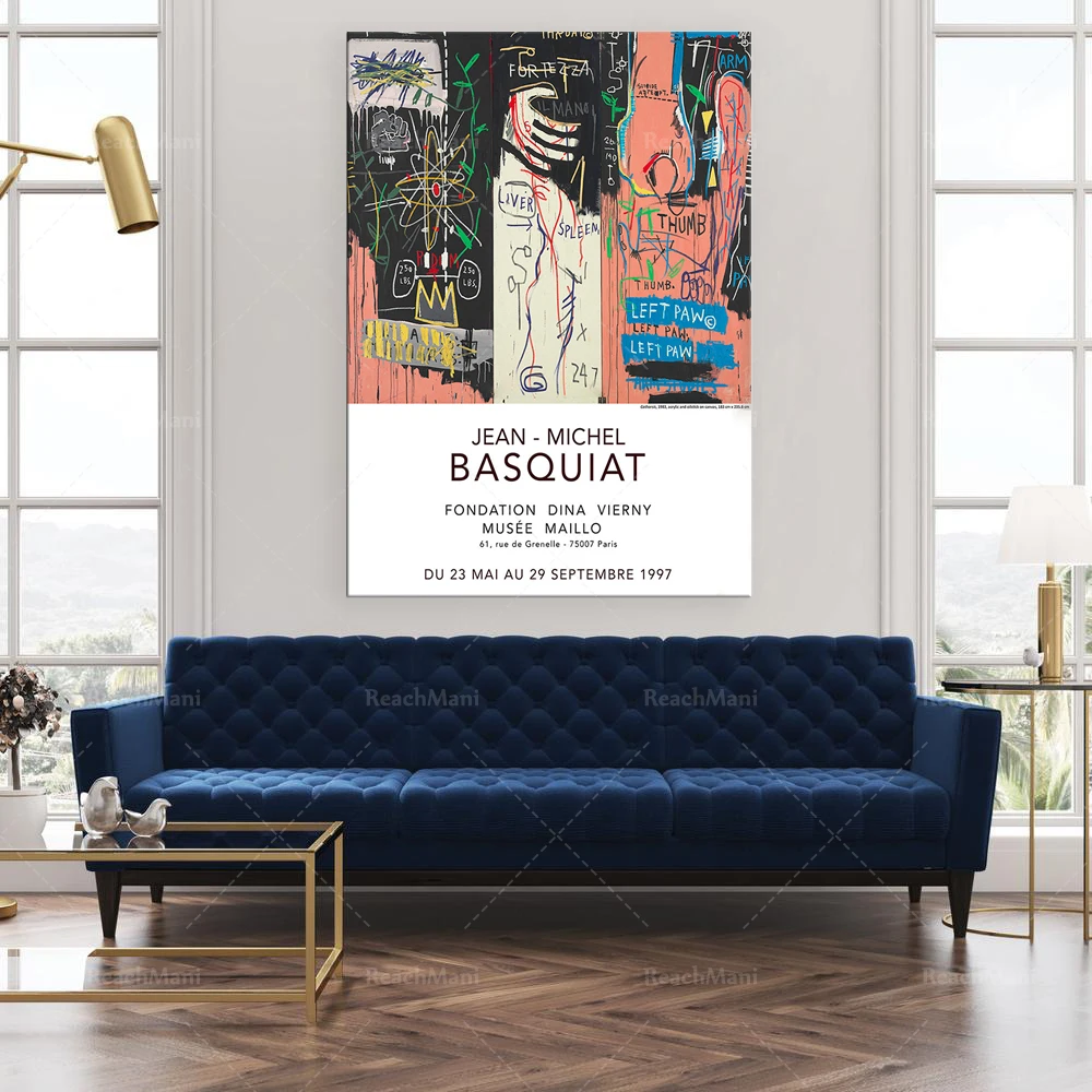 

Jean Michel Basquiat Exhibition Poster, Basquiat Vintage Poster, Basquiat Art Print, Street Art, Graffiti Art,