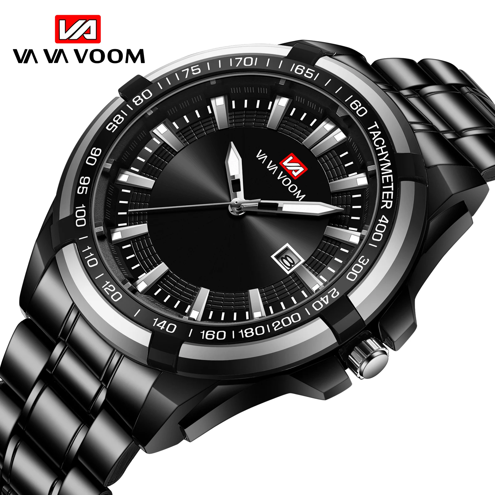 

VAVA VOOM Luxury Business Military Quartz Watch Stainless steel Band Men Watches Date Calendar Male Clock Relogio Direct sales