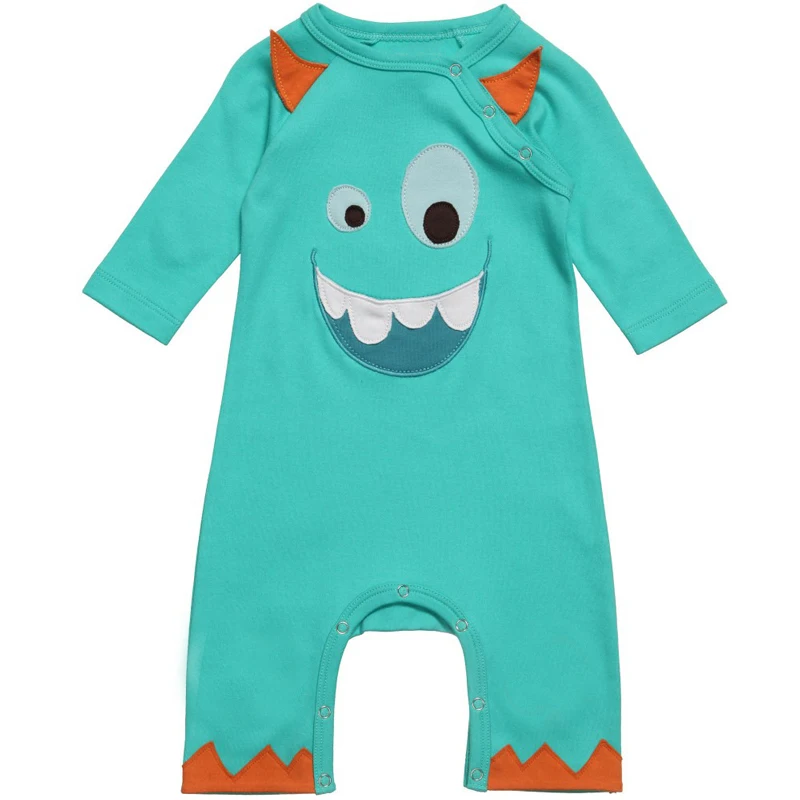 2019 новые милые ползунки для малыша хлопковый комбинезон с монстром мальчиков и