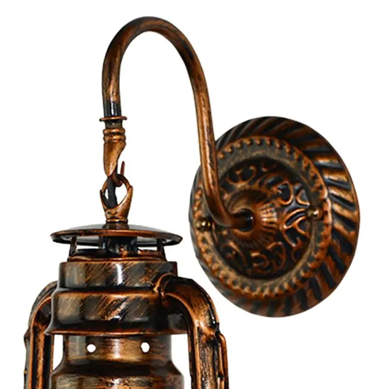 

Vintage LED Wall Lamp Retro Kerosene Wall Light Barn Lantern European Rustic Antique Style