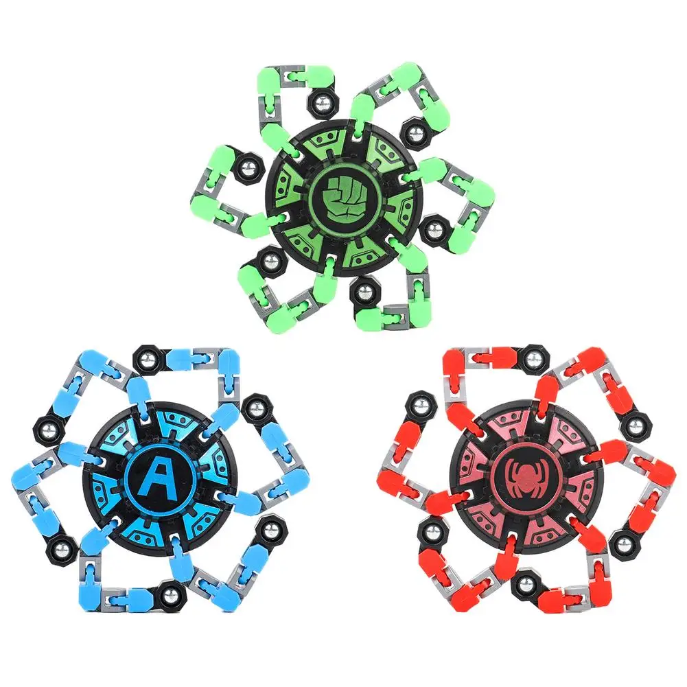 

NEW Handheld Fidgets Spinners Toy Deformable Finger Hand Spinner Toy Spinning Top Focus Toy With Suction Cup Transformable Chain