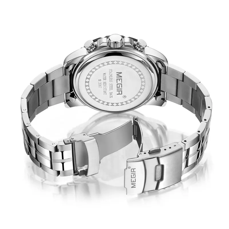 Часы наручные MEGIR Мужские кварцевые брендовые Роскошные водонепроницаемые до 30 м