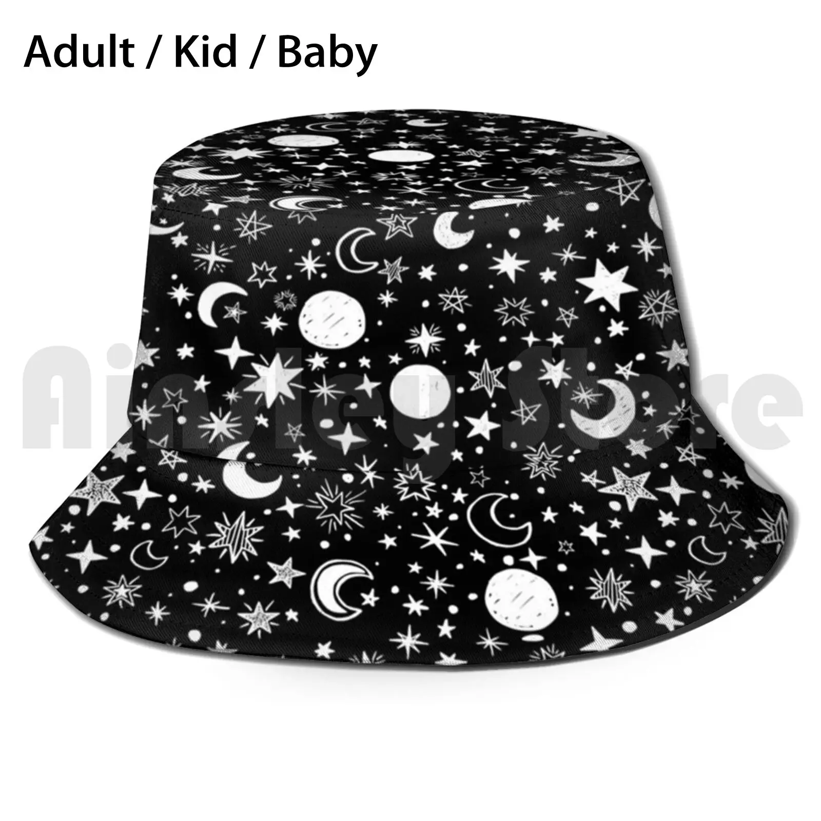 

Панама с Луной и звездами на темном небе, пляжная шляпа от солнца для детей и взрослых, с космосом, звездами, ночной Вселенной, голубой галакт...