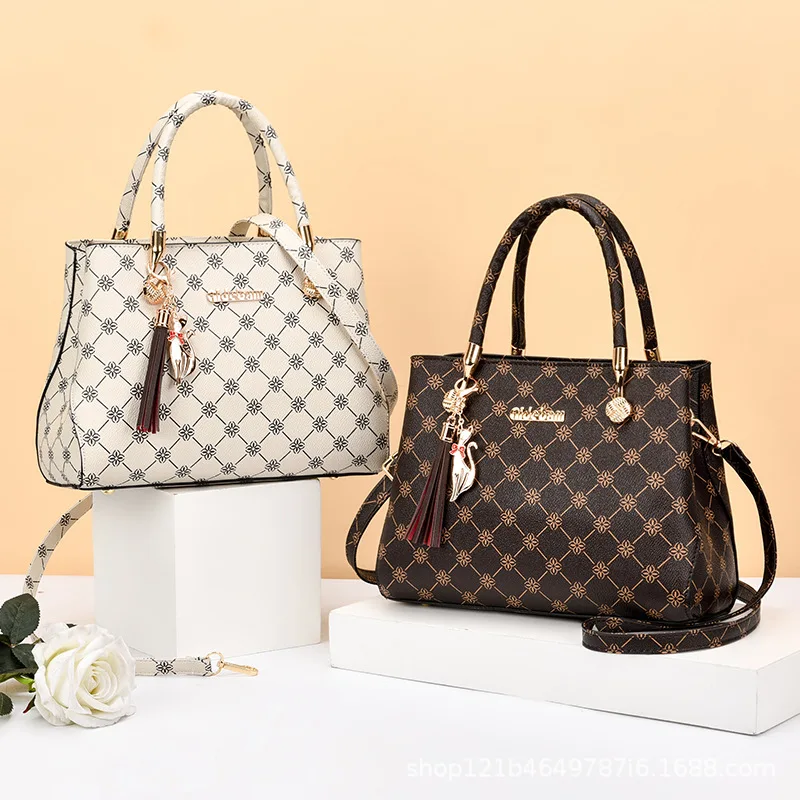 

For Women 2021 New Luxury Designer Shoulder BagCrossbody Leather Vintage Fashion Ladies Shopper Mahjong Plaid handbags