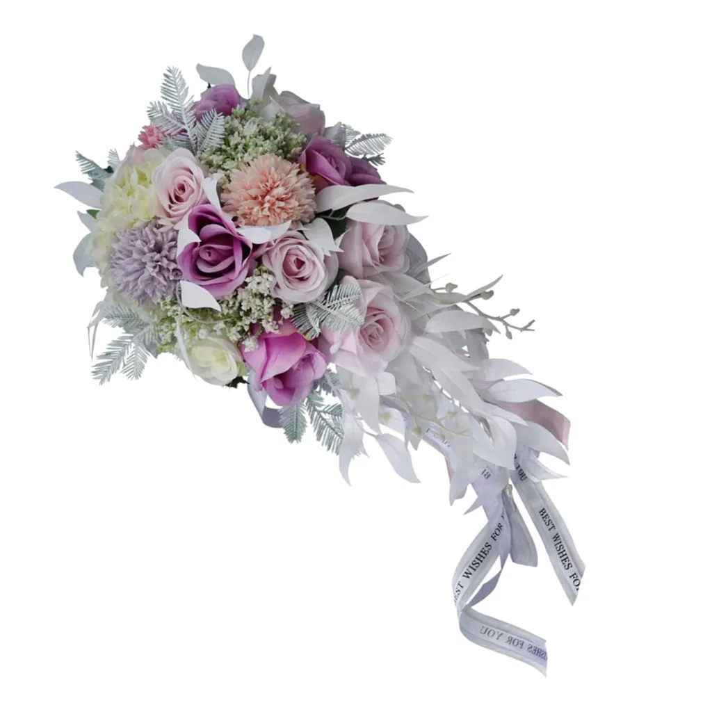 

Wedding Ceremony Artificial Silk Tied Flower Wedding Bouquet Supplies