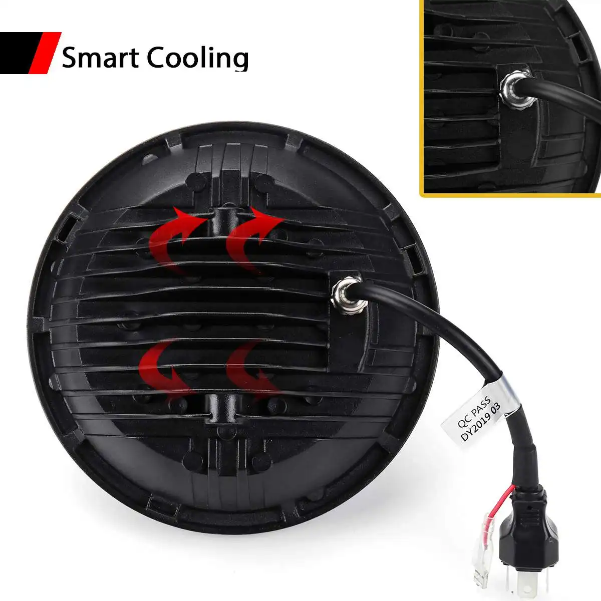 

2pcs 7" 75W 13 LED Car Headlight Headlamp Hi-Lo Beam 12V 24V For Jeep Wrangler JK TJ Land Rover Toyota Land Cruiser