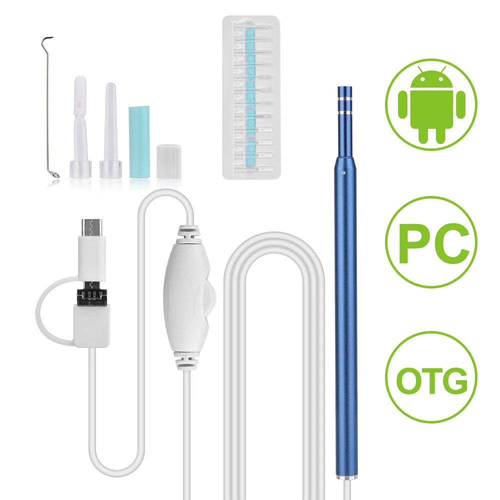 Профессиональный HD визуальный отоскоп ушного воска светодиодный ушной