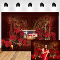 mocsicka wedding background red rose petals photo backdrop decoration wedding custom photo photography banner