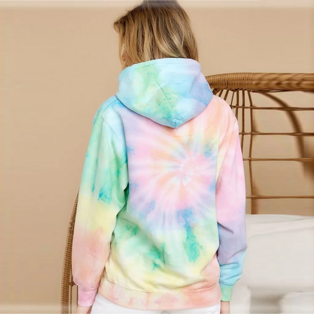 

Women's Casual Loose Tie-dyed Hoodie Home Long Sleeve Sweater