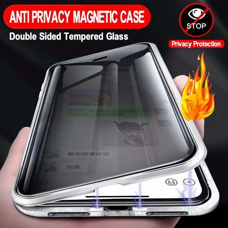 

360 Protective Anti Privacy Magnetic Case for Samsung Galaxy S20FE S10E A51 A71 Note 20 10 9 8 S21 Ultra S9 S8 Plus Magnet Cover
