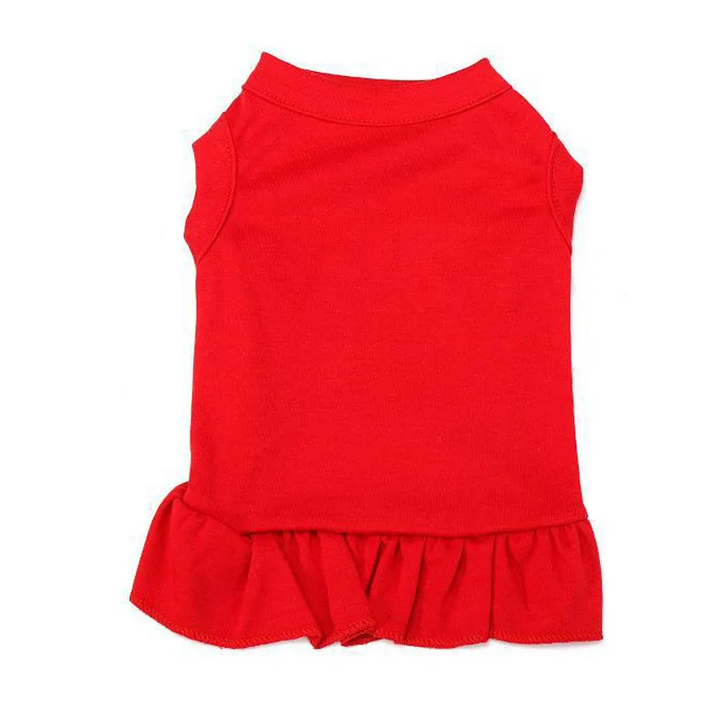 Одежда для собак однотонное летнее платье красное черное синее розовое белое