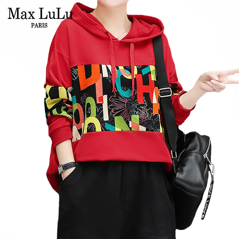 

Max LuLu Korean Fashion Style Womens Punk Two Piece Sets Ladies Sequined Fitness Casual Suits Hooded Loose Cotton Tops And Pants