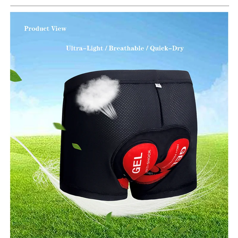 

Bike MTB Mountain Men's Fully Breathable Cycling 20D Gel-Cushioned Cycling Shorts Shockproof Underwear For Road