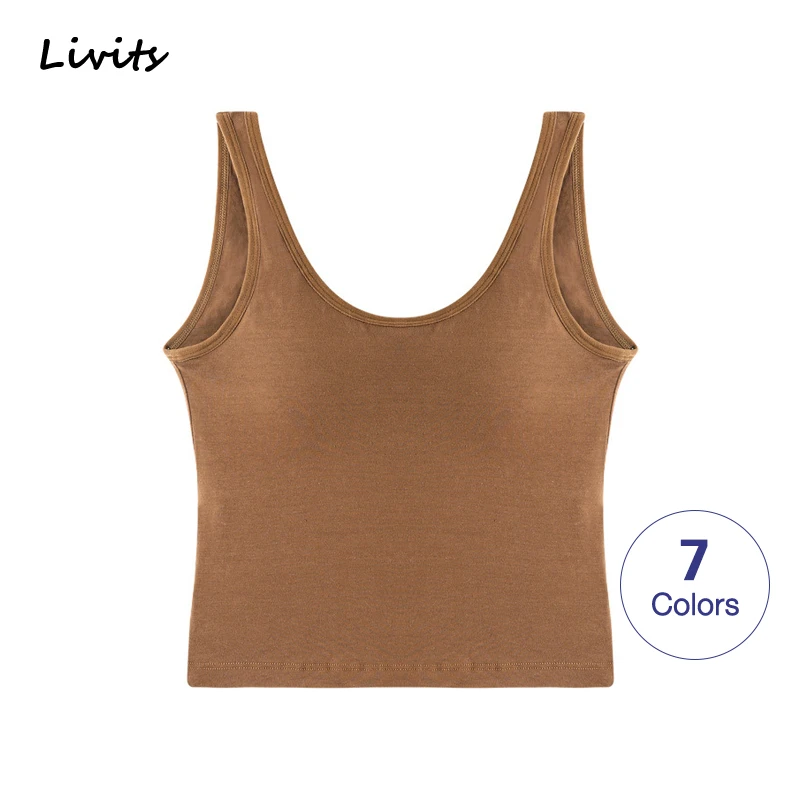

Women Tank-Top With Chest Pad Backless Breathable Stretchable Crop-Top Camisoles Tube Vest Sleeveless Sexy Casual Summer SA1221