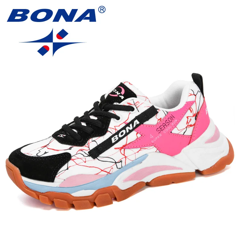 

BONA 2020 New Designers Mesh Breathable Running Shoes Women Outdoor Walking Shoes Woman Fashion Sneakers Ladies Jogging Footwear