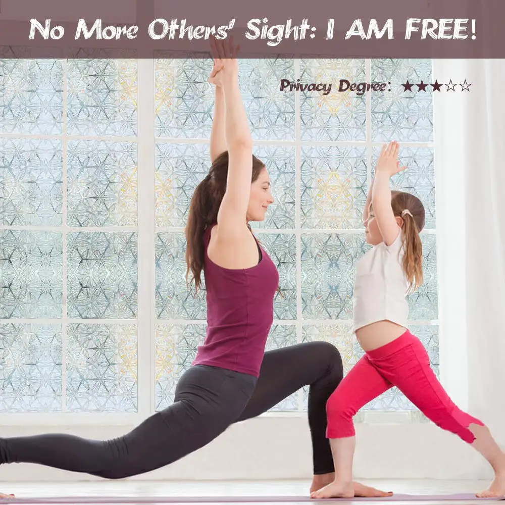 Радужная оконная пленка 3D кристально прозрачный бриллиант декоративная