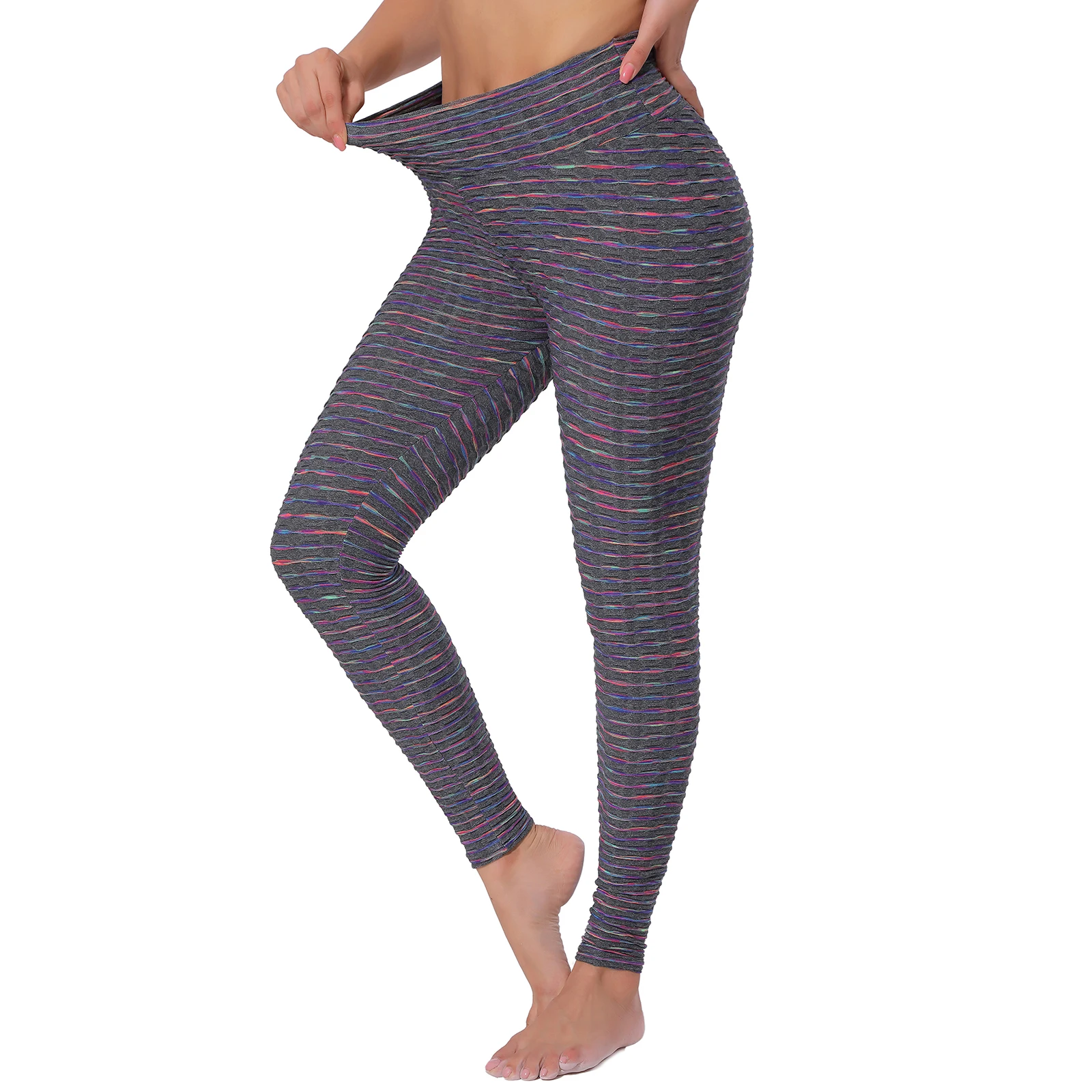 Женские леггинсы с эффектом пуш-ап антицеллюлозные колготки для фитнеса штаны