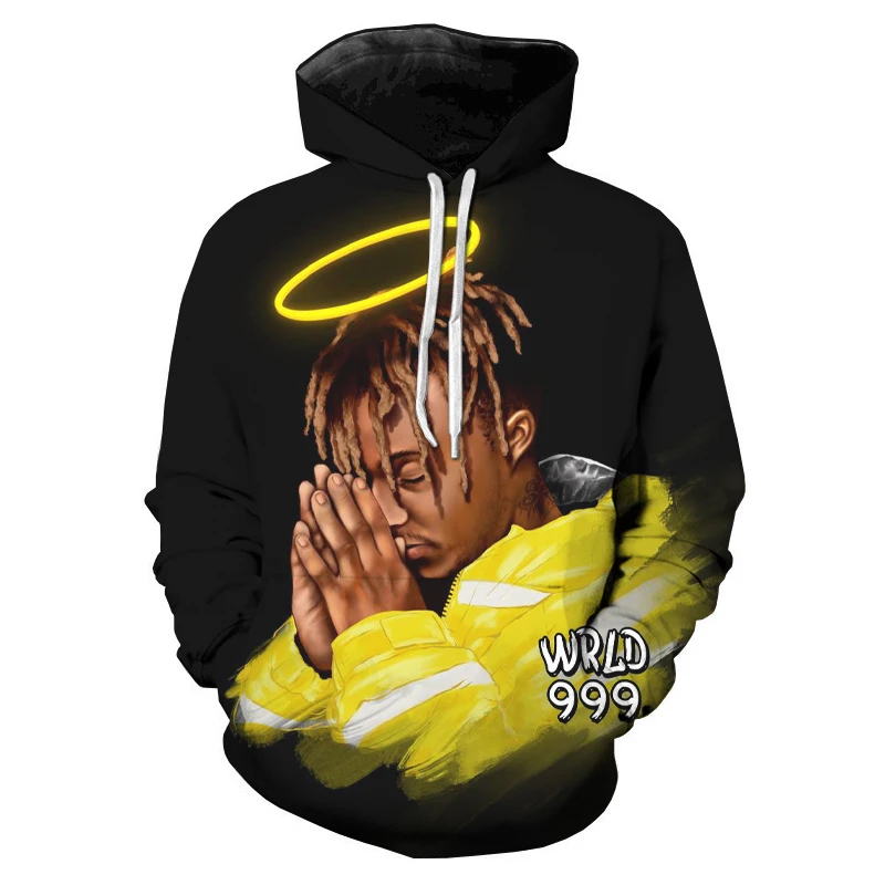 

New Popurlar Rap Start Juice Wrld Hot 3D Printed 3D Hoodie Pullovers Men's Hip Hop Fashion Rapper 3D Hoodie Pullovers Big Size S