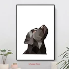 Черный лабрадор холст живопись плакат современная семья комната Гостиная Декор