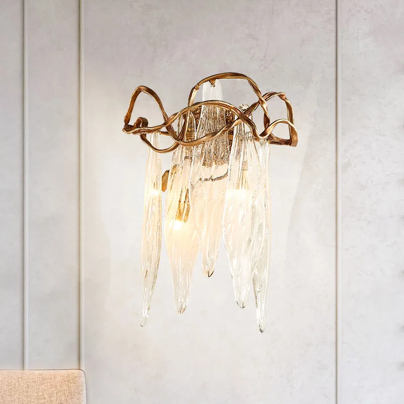 

art wall light living room dining room bed room night stand northern Europe all copper original post-morden tv wall decorate