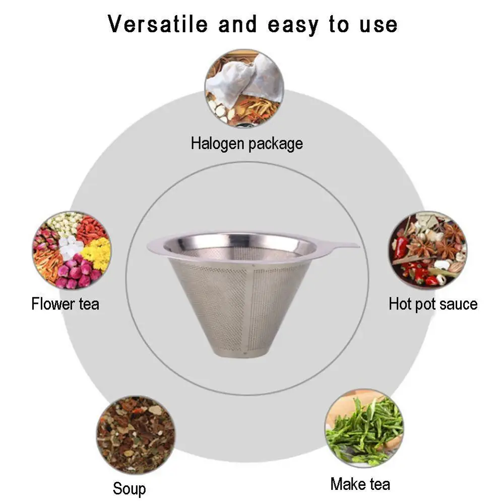 Многоразовые кофейные корзины 304 стальные подставка сетка держатель для кофе с