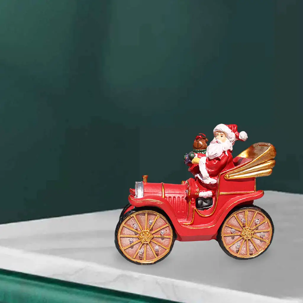 Santa Driving Train Ornament Desktop Christmas Decor Collection Present on - Санта, управляющий поездом, орнамент для стола, коллекция новогоднего декора, подарок.