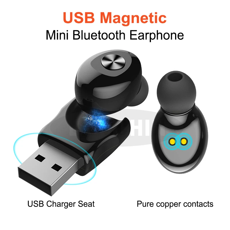 USB спортивная Гарнитура Bluetooth 5,0 TWS Bluetooth беспроводные наушники стерео наушники с микрофоном для iPhone