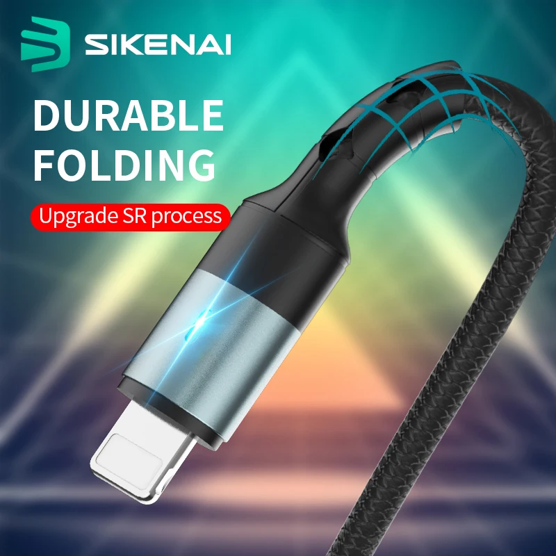 

Sikenai 5A Smart Power off 1.2m Data Cable USB Lighting Fast Charging Cable For iPhone