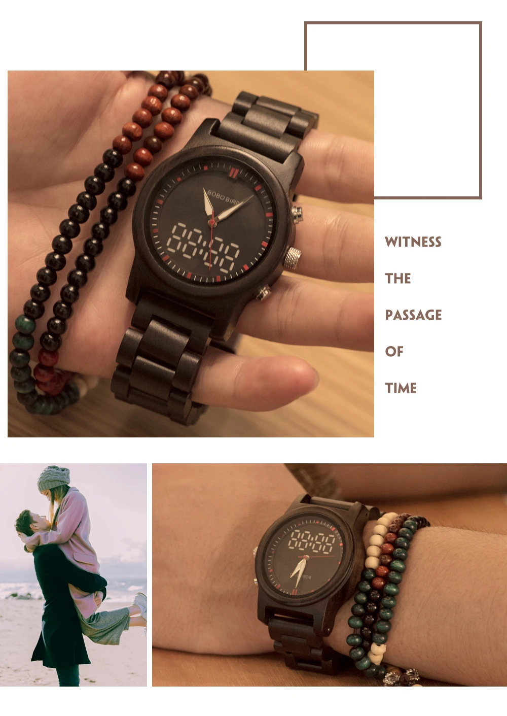 BOBO BIRD мужские деревянные часы Relogio Feminino цифровые и кварцевые наручные часы с двойным дисплеем R02 Прямая поставка